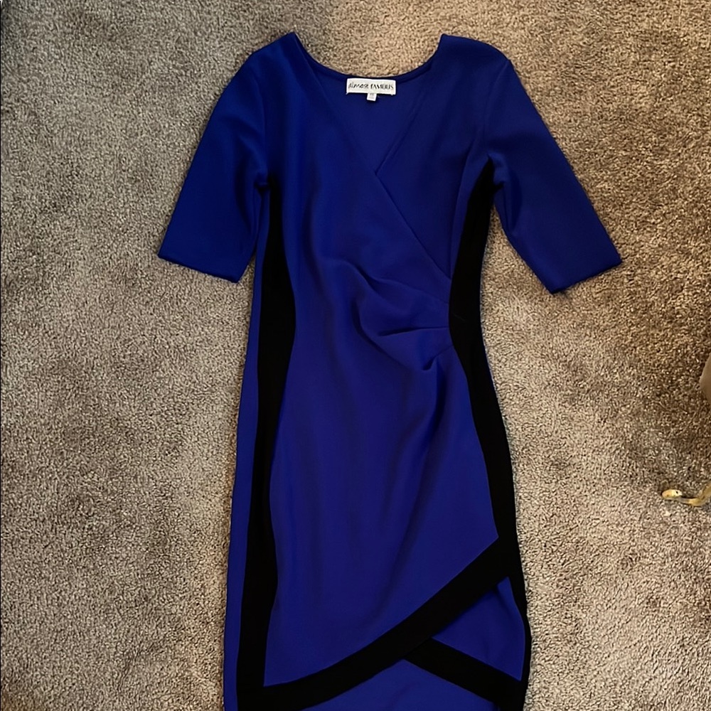Karen Millen Blue Asymmetrical Sheath Dress